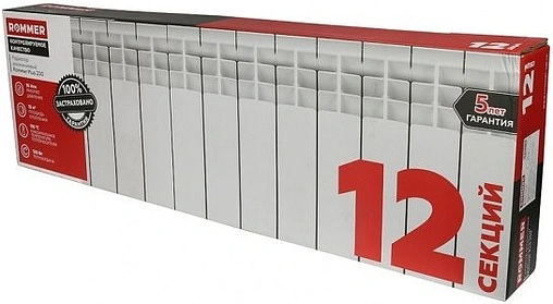 Радиатор алюминиевый 12 секций Rommer Plus 200 RAL-3210-020012