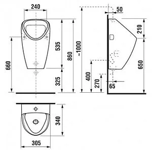 Писсуар со скрытым подводом воды Jika Golem белый 8.4306.0.000.000.1, 2