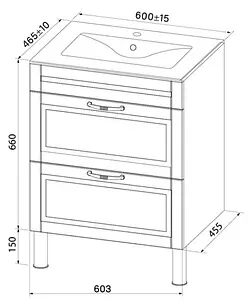 Тумба-умывальник напольная IDDIS Oxford 60 белый OXF60W0i95K Тумба-умывальник напольная IDDIS Oxford 60 белый OXF60W0i95K, 2