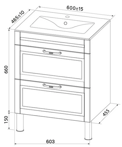 Тумба-умывальник напольная IDDIS Oxford 60 белый OXF60W0i95K