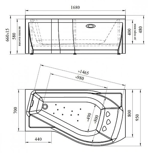 Ванна акриловая Radomir Миранда 168х95 R 2-01-0-2-1-209 Ванна акриловая Radomir Миранда 168х95 R 2-01-0-2-1-209