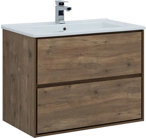 Тумба под умывальник подвесная Aquanet Милан 85 дуб рустикальный 00339968
