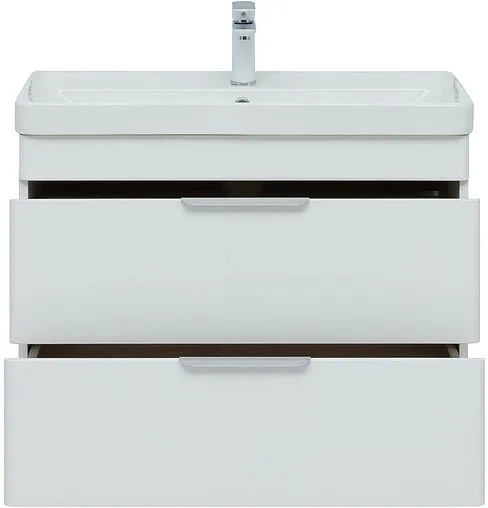 Тумба-умывальник Aquanet Ирис new 80 белый глянец 00310146+