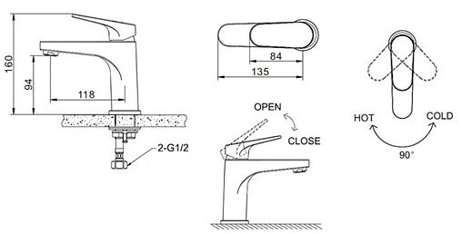 Смеситель для раковины Bravat Eler чёрный F1191238BM-RUS Смеситель для раковины Bravat Eler чёрный F1191238BM-RUS
