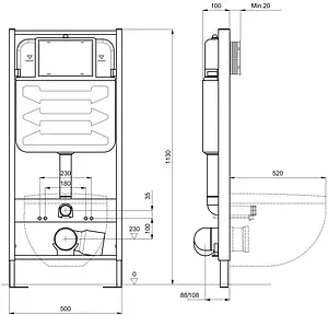Комплект 5 в 1 Aquatek Вега cmp-013 SET AQUATEK ВЕГА cmp-013 с кнопкой KDI-0000013 белый глянцевый, 2