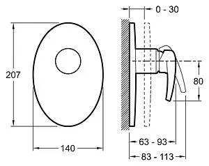 Смеситель для душа скрытого монтажа Jacob Delafon Panache хром E98704-CP Смеситель для душа скрытого монтажа Jacob Delafon Panache хром E98704-CP, 2