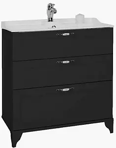 Тумба-умывальник напольная Aquaton Леон 80 H ясень чёрный 1A1878K0LBPT0, 1