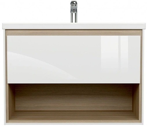 Тумба под умывальник подвесная Cersanit Louna 80 белый/дуб Эврика 64071