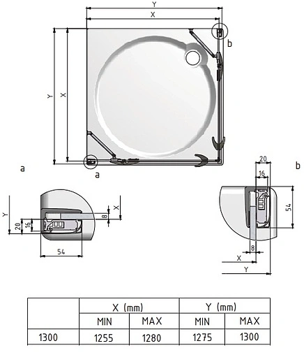 Душевая дверь 1300мм прозрачное стекло Roltechnik Elegant Line GDO1/1300 P 132-130000P-00-02