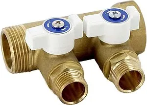 Коллектор запорный проходной 2 отвода 1"в/н x ½"н Uni-fitt 424G4220 Коллектор запорный проходной 2 отвода 1"в/н x ½"н Uni-fitt 424G4220, 2