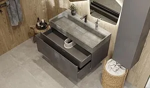 Тумба под умывальник подвесная Raval Facet 100 антрацит Fac.01.100/P/A/RL, 4