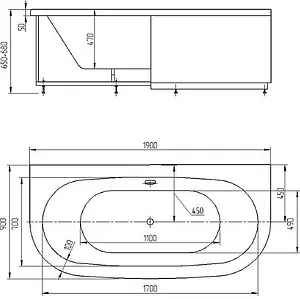 Ванна акриловая Aquatek Морфей 190х90 с фронтальной и боковыми панелями, с каркасом (разборный) MOR190-0000014 Ванна акриловая Aquatek Морфей 190х90 с фронтальной и боковыми панелями, с каркасом (разборный) MOR190-0000014, 2