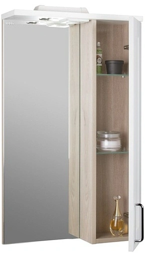 Шкаф-зеркало IDDIS Sena 50 R белый/дерево SEN5000i99