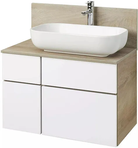 Тумба-умывальник подвесная Aquaton Мишель 80 дуб эндгрейн 1A2445K4MIDU0