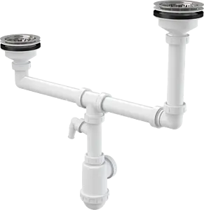 Сифон бутылочный для двойной мойки AlcaPlast A454P Сифон бутылочный для двойной мойки AlcaPlast A454P, 1