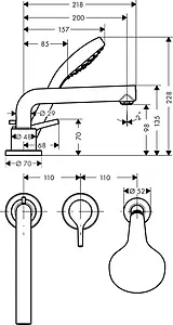 Смеситель на борт ванны на 3 отверстия Hansgrohe Talis S хром 72417000, 2