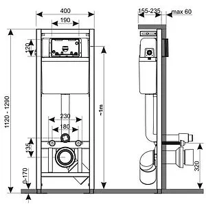 Инсталляция для подвесного унитаза KK-POL Economic 350/ZPW/400-00-E0, 2
