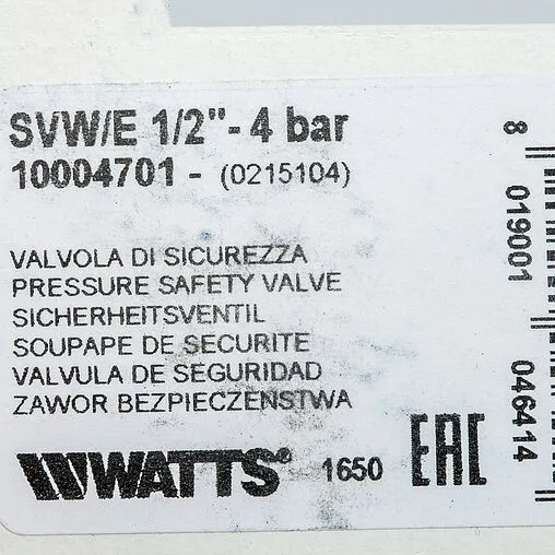 Клапан предохранительный ½&quot; 4 бар WATTS SVW 4 10004701