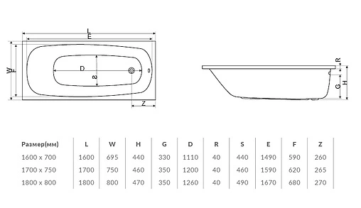 Ванна акриловая Excellent Layla 180x80 WAEX.LAY18WH