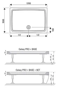 Поддон для душа Ravak Gigant Pro 120х90 Flat XA03G711010 Поддон для душа Ravak Gigant Pro 120х90 Flat XA03G711010, 3