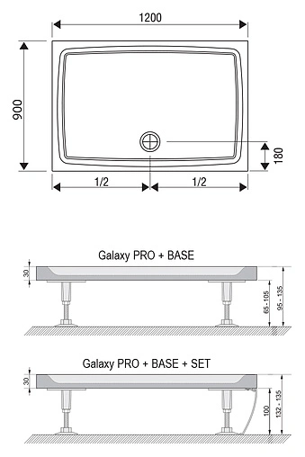 Поддон для душа Ravak Gigant Pro 120х90 Flat XA03G711010