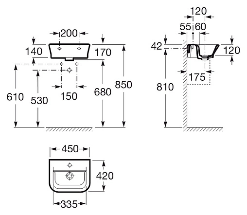 Раковина Roca Gap 45 белый 327477000