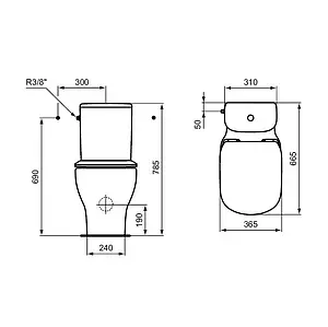 Бачок для унитаза Ideal Standard Tesi белый T356801 Бачок для унитаза Ideal Standard Tesi белый T356801, 2