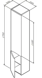 Шкаф-пенал подвесной Am.Pm Like 35 L белый M80CHL0356WG Шкаф-пенал подвесной Am.Pm Like 35 L белый M80CHL0356WG, 2