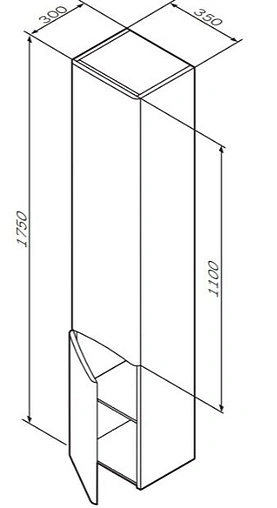 Шкаф-пенал подвесной Am.Pm Like 35 L белый M80CHL0356WG