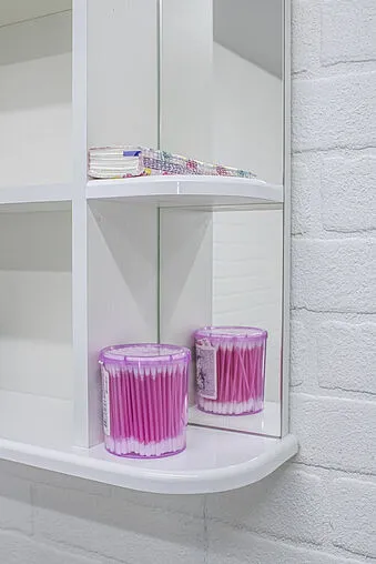 Шкаф-зеркало Айсберг Волна 1-55 L белый DA1032HZ