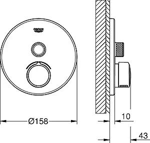 Смеситель для душа скрытого монтажа Grohe Grohtherm SmartControl хром 29144000, 2