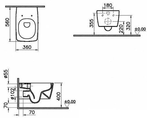 Комплект 5 в 1 VitrA Metropole Rim-Ex 9820B003-7201 с кнопкой Loop 740-0780 хром глянцевый