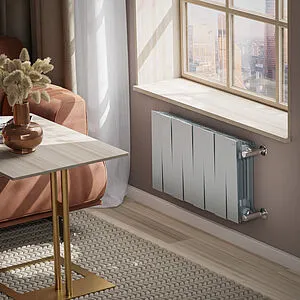 Радиатор биметаллический 8 секций Royal Thermo PianoForte 300 Silver Satin RTPS3030008, 5