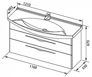 Тумба-умывальник Aquanet Ирвин 120 белый 00203975+00175450 Тумба-умывальник Aquanet Ирвин 120 белый 00203975+00175450, 2