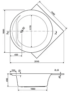 Ванна акриловая Cezares Fi Corner 160x160 Ванна акриловая Cezares Fi Corner 160x160, 2