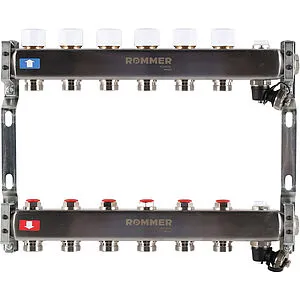 Группа коллекторная без расходомеров 6 отводов 1"в/в x ¾"ек Rommer RMS-3201-000006 Группа коллекторная без расходомеров 6 отводов 1"в/в x ¾"ек Rommer RMS-3201-000006, 1