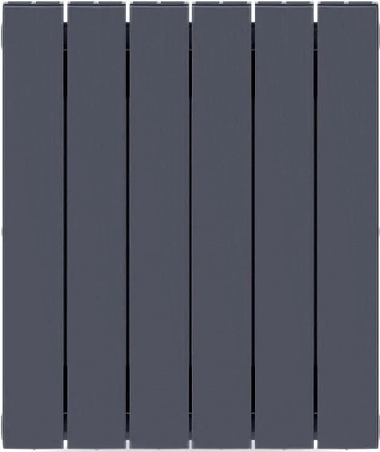 Радиатор биметаллический 6 секций нижнее правое подключение Rifar Supremo Ventil 500 серый RSVRP50006 tit