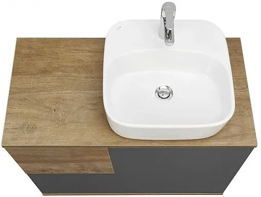 Тумба-умывальник подвесная Aquaton Терра 85 дуб кантри/антрацит 1A2472K3TEKA0