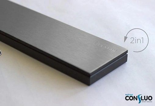 Лоток душевой Set 950мм h=52мм 0.8л/сек Pestan Confluo Premium Gold Black Glass Line 950 13100125