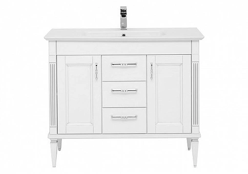 Тумба под умывальник напольная Aquanet Селена 105 белый/серебро 00201651