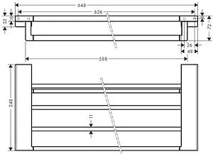 Полка для полотенец Hansgrohe AddStoris чёрный матовый 41751670, 2