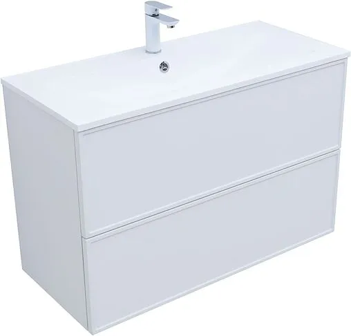Тумба-умывальник Aquanet Арт 100 белый матовый 00313257+00318926