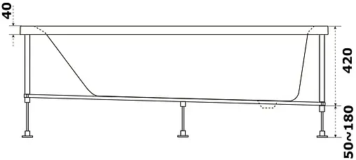 Ванна акриловая Bas Аякс стандарт 150х70 Вб00127