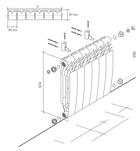 Радиатор биметаллический 8 секций Royal Thermo BiLiner 500 Noir Sable RTBNS50008 Радиатор биметаллический 8 секций Royal Thermo BiLiner 500 Noir Sable RTBNS50008, 5