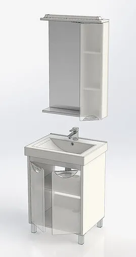 Шкаф-зеркало Aquanet Гретта 60 R белый 00177015