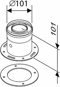 Адаптер стартовый коаксиальный Ø 60/100мм (алюм.) Buderus 7736995075, 2