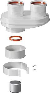 Адаптер разделительный Ø 60/100 x 80/80мм (алюм.) Krats VA80-80B-2, 1