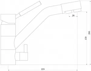 Смеситель для кухни с подключением к фильтру Swedbe Selene Plus хром 8442, 2