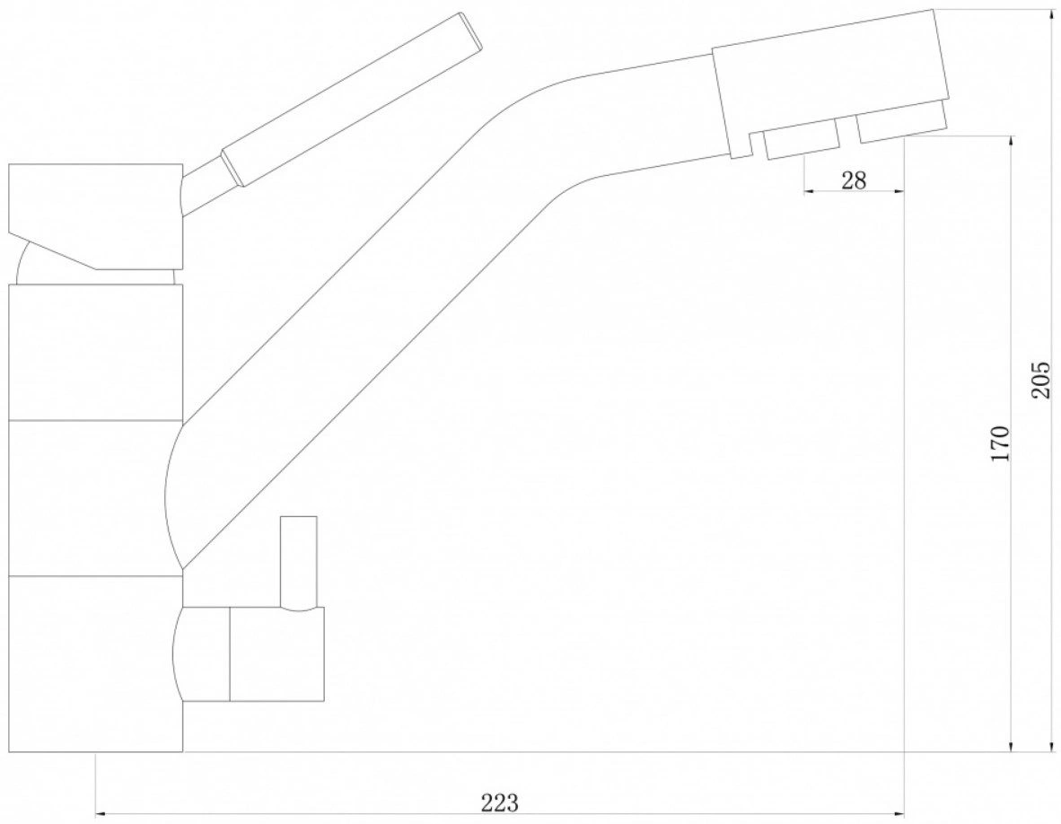 Смеситель для кухни с подключением к фильтру Swedbe Selene Plus хром 8442