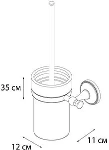 Ёршик для унитаза Grampus Alfa бронза/белый GR-9513, 2